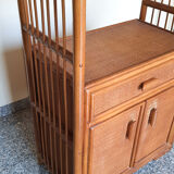 Rattan library and vintage bamboo
