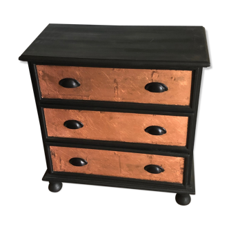Black and copper leaves dresser