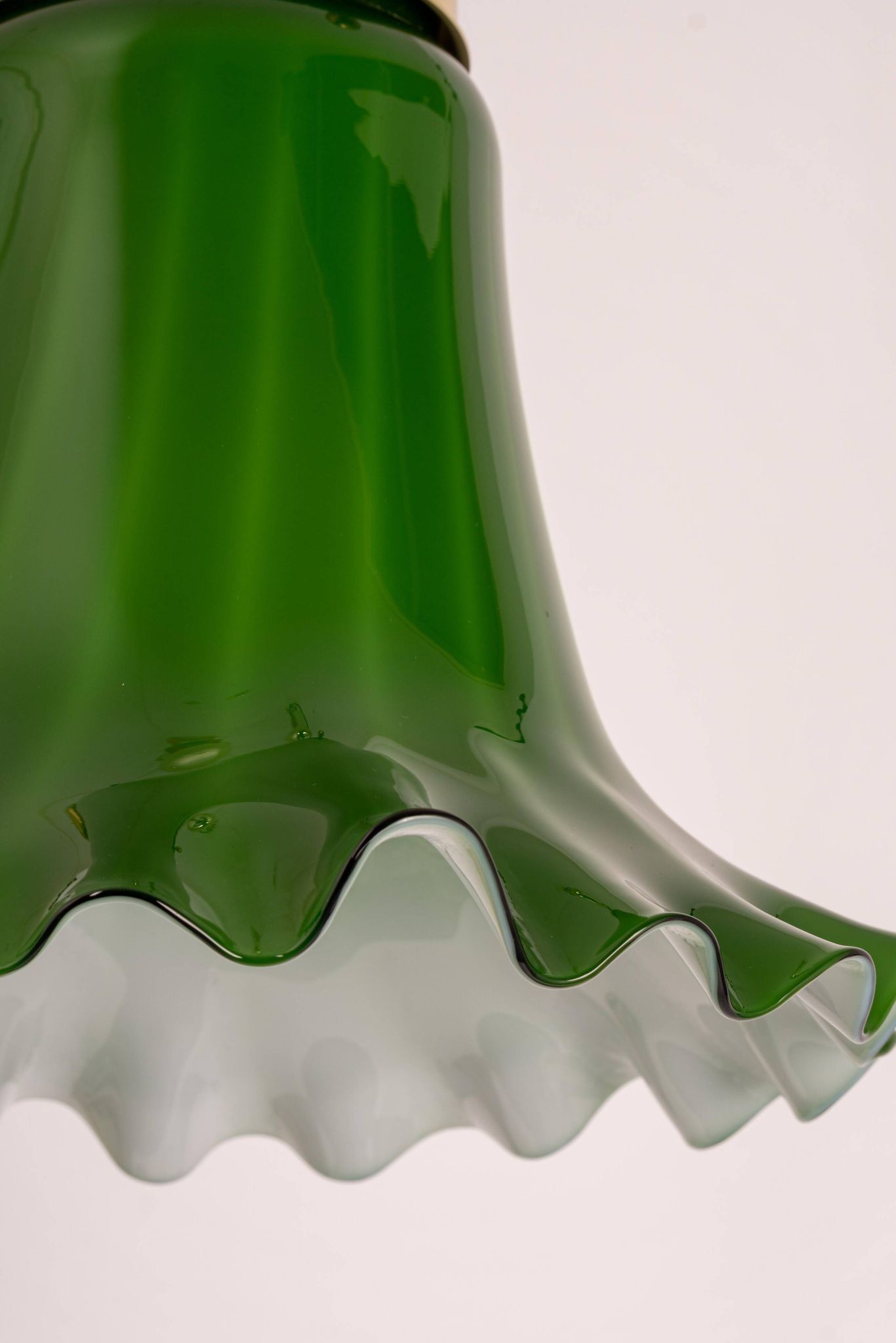Green glass pendant by Peill & Putzler, Germany, 1970.