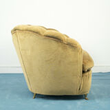 Pair set 2 armchairs beige 1950