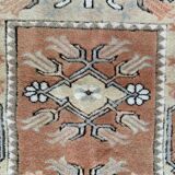 Old Turkish Small Milas Rug 142x85 cm old vintage carpet Ushak Pink Beige Blue