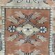 Tapis turc petit Milas 142x85 cm vieux tapis vintage Ushak Rose Beige Bleu