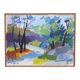 Original Swedish oil on canvas – “Saltsjöbadssommer” by Gustaf Höglund – 1969 – vintage & framed – 51 × 67 cm