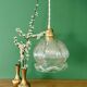 Suspension globe vintage en verre transparent