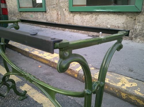 Marble and metal bistro table