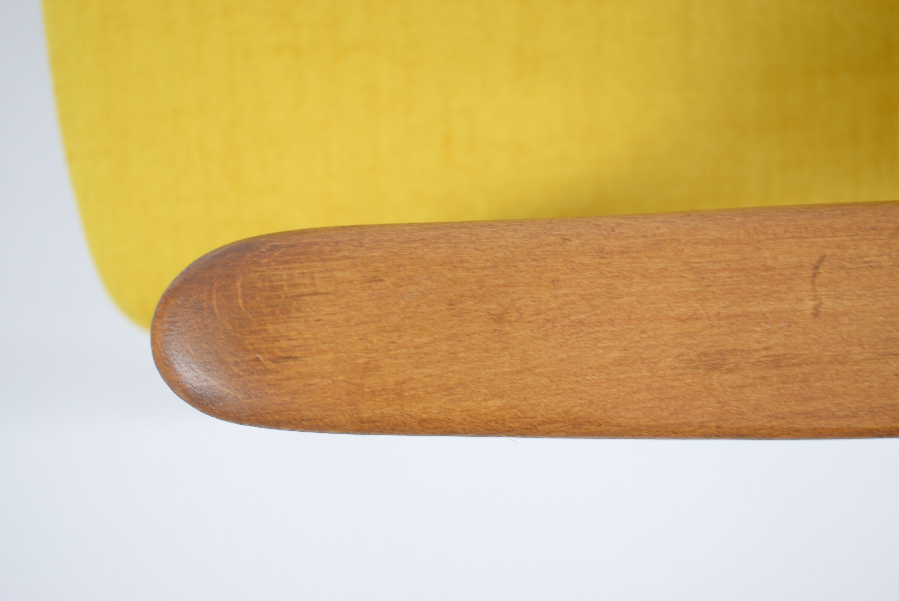 Original restored armchair, designer E.Homma, 1960s, yellow