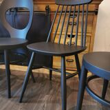 Series of 6 mismatched bistro chairs Baumann and Gizycko