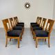 Set of 8 19th century Biedermeier art deco chairs in walnut with new upholstery
