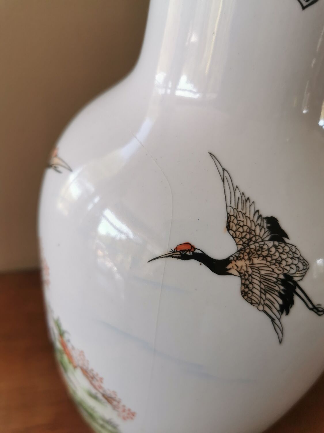 Vintage ceramic vase Asian decor