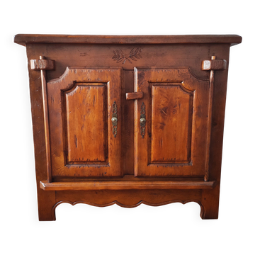 Brutalist buffet French work in solid oak – 1970s
