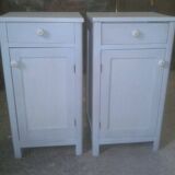 Vintage German blue painted nightstands, 1950s, set of 2