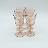 6 wine glasses walking arcoroc rosaline pink glass Luminarc 12.5 cm