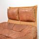 Gerard van de Berg Cognac Patchwork Leather 2-Seat Rockstyle Cane Sofa 70s