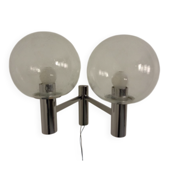 Chromed Glass Wall Lamp from OTT International, 1960s