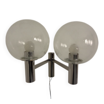 Chromed Glass Wall Lamp from OTT International, 1960s