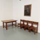 Dining table and 4 chairs, mountain furniture from the 1960s.