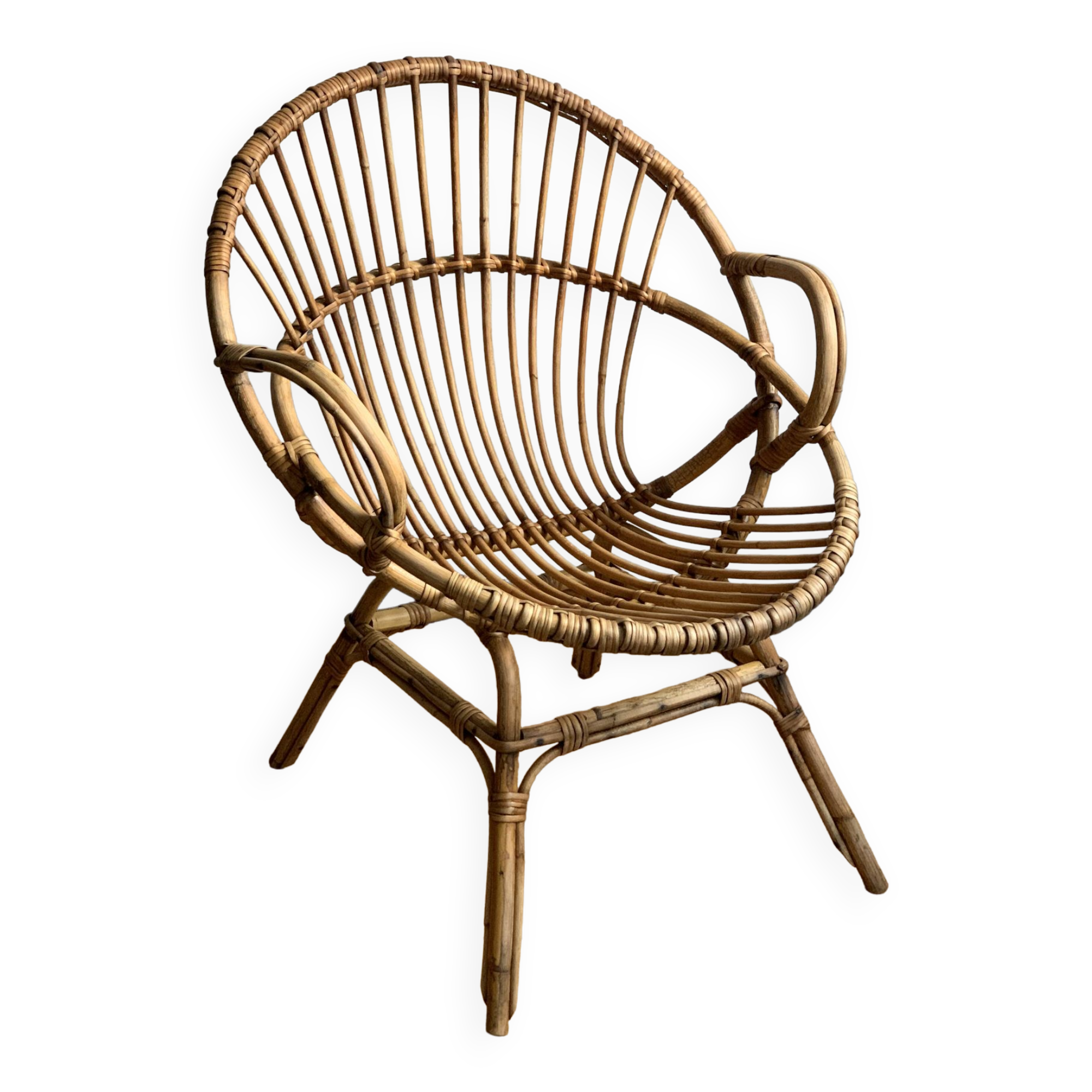 Vintage rattan armchair