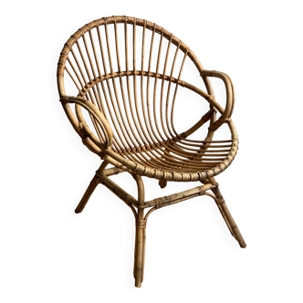Vintage rattan armchair