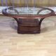 Table basse en merisier et verre