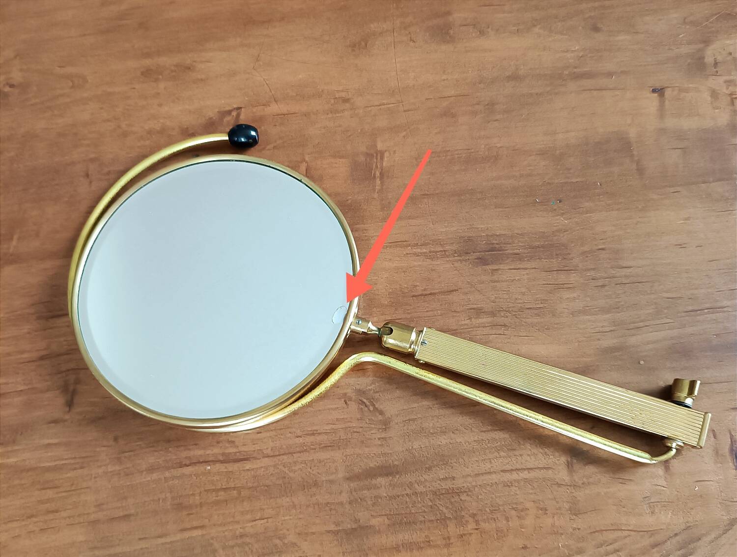 Vintage midi century brass barber mirror