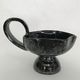 Black "hand- bougeoir with iridescents signed Fazio in Vallauris, circa 1950-1960