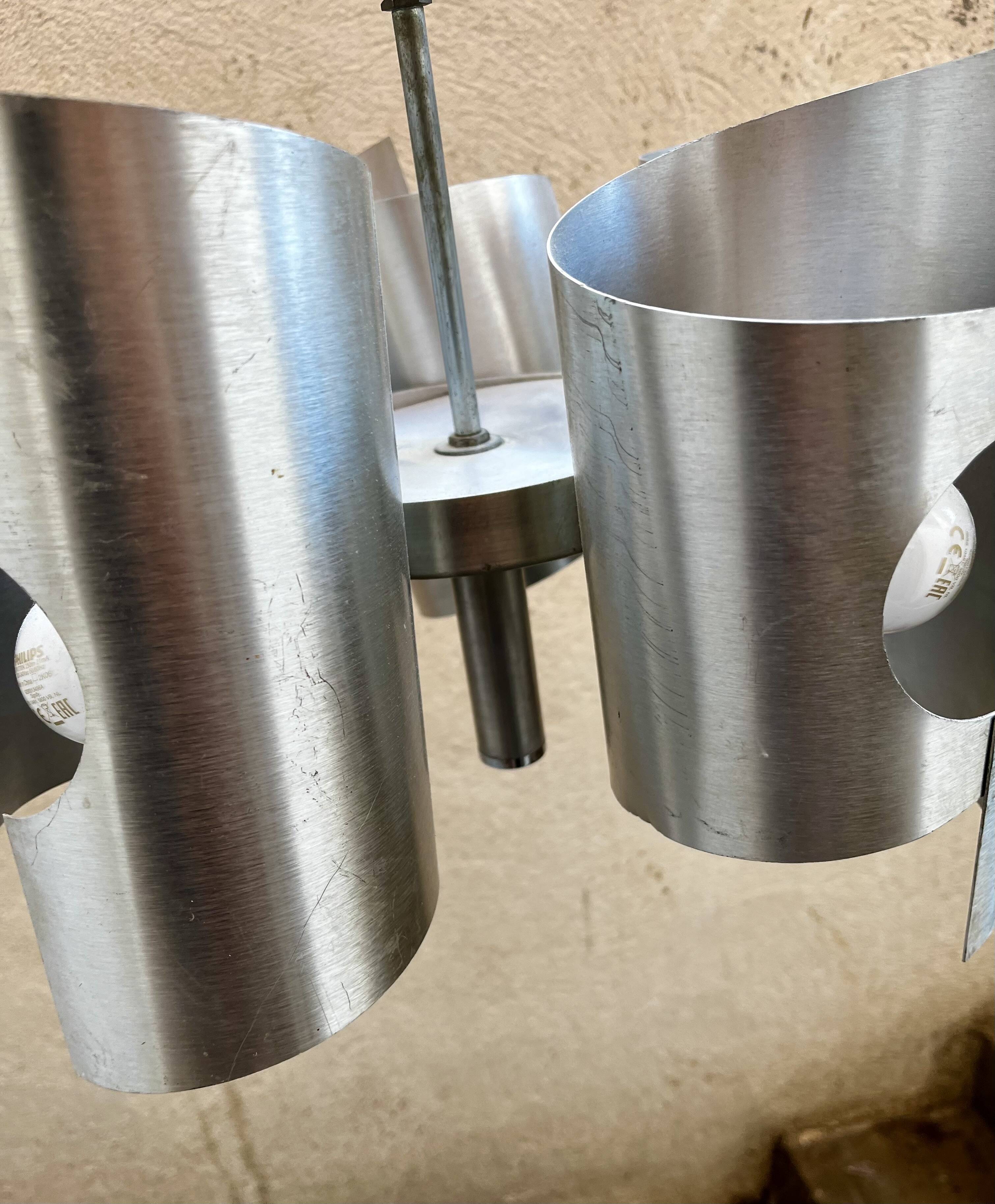 Space age aluminum pendant chandelier