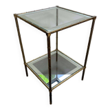 Solid brass, faux-bamboo side table, Maison Bagués, 1950s, France