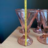 Pink glass ice cream cups