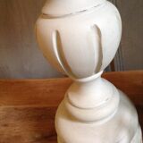 Old lamp foot patinated tinted linen