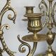 Pair of twisted brass column candle holders