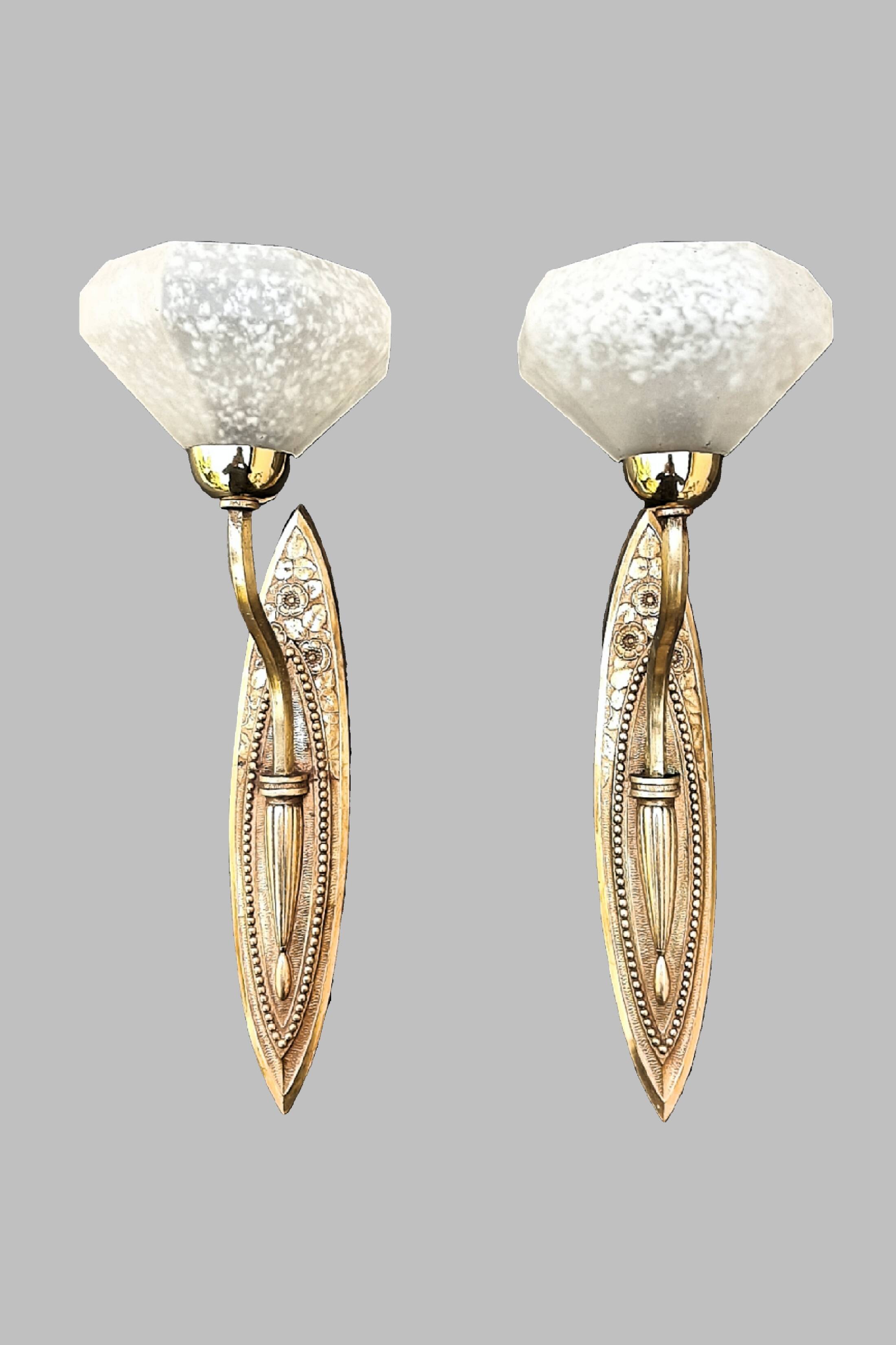 Pair of Art Deco wall sconces