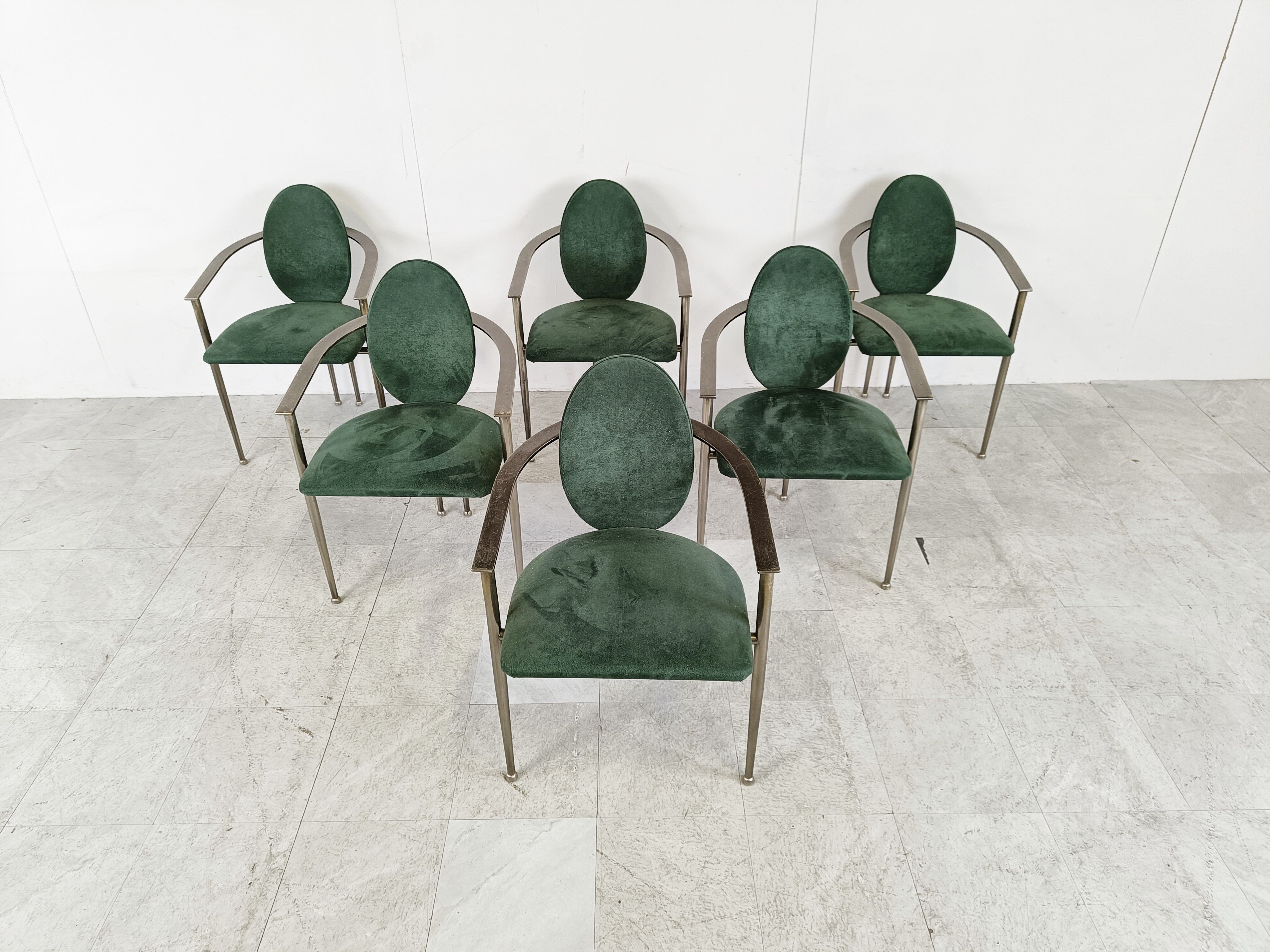 Vintage dining chairs by Belgo chrom, set of 6 - 1980s