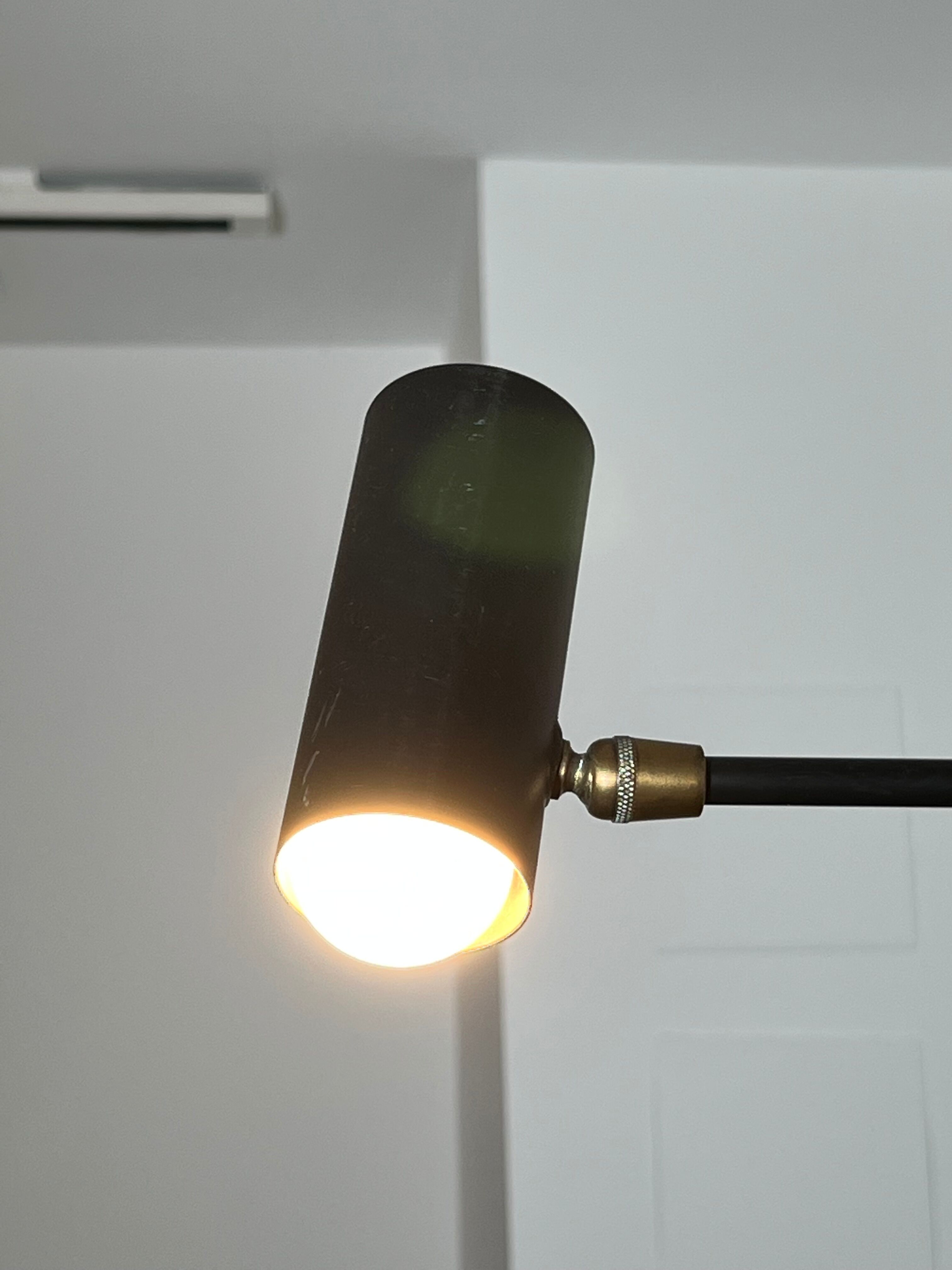 Vintage black metal wall lamp 1950s