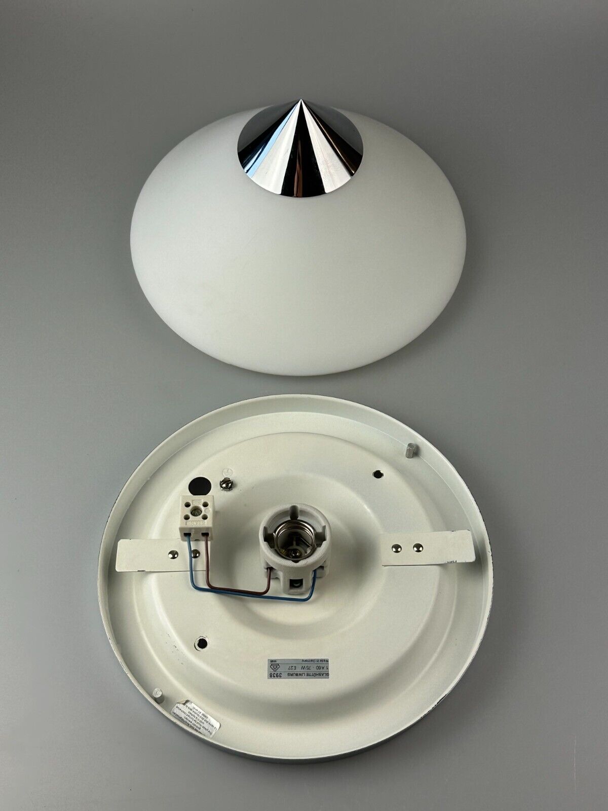 60s 70s ceiling lamp or wall lamp by Limburg Leuchten Germany glass chrome