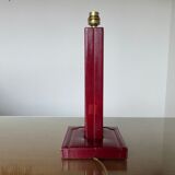 Lamp "the tanner" in burgundy leather 60s 70s