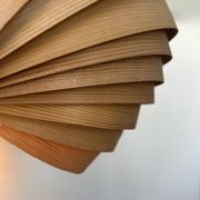 Vintage pine slat wall lamp, Translandia, Netherlands, 1960s