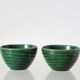 Paire de tasses vertes St Clément vintage