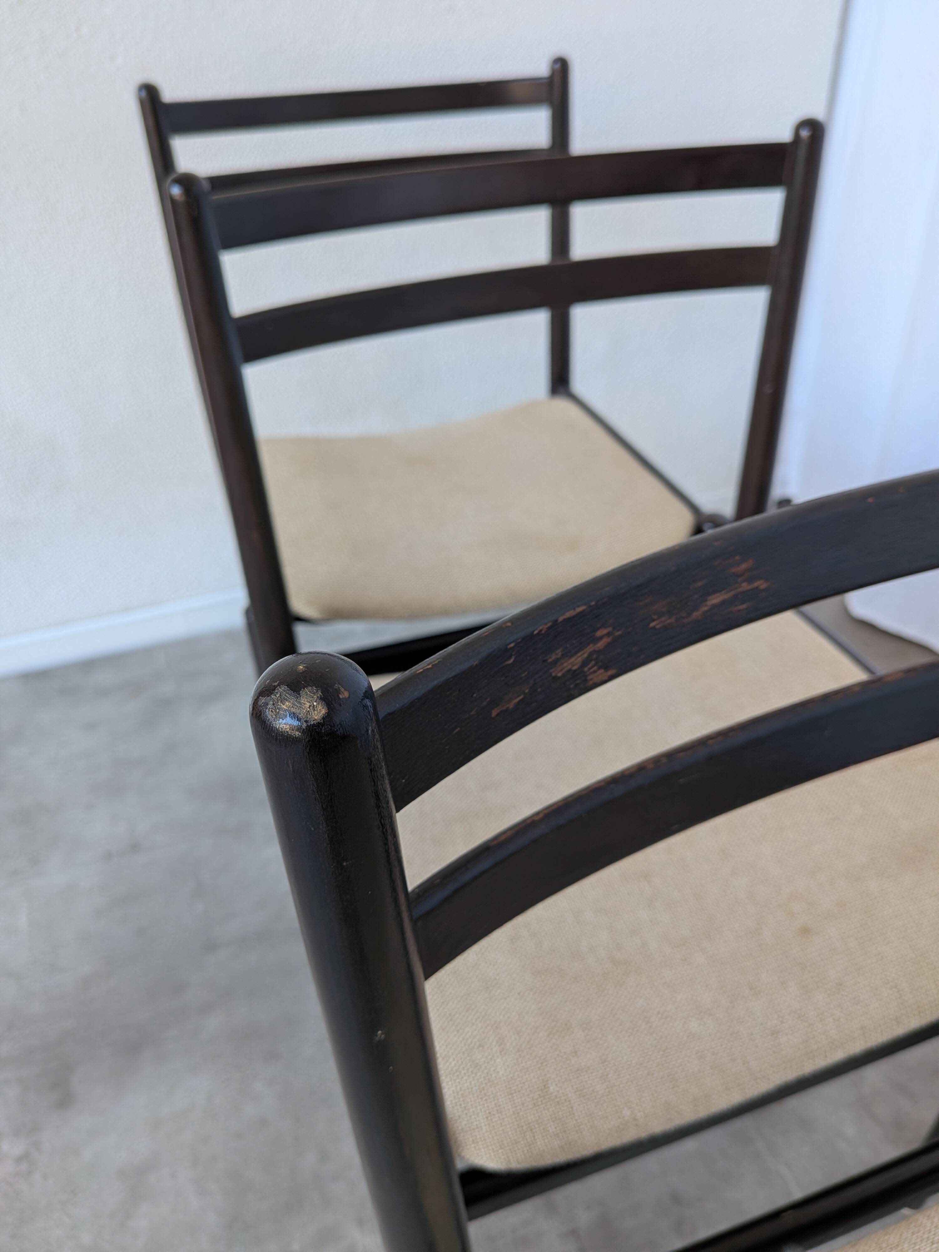 Ensemble de 6 chaises de salle à manger en bois de hêtre vintage / Style scandinave des années 50