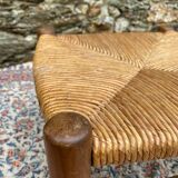 Low stool in wood and straw