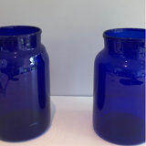 Pair of cobalt blue vases