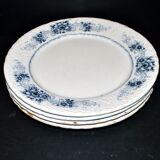 Sarreguemines set of 4 antique Aïda flat plates in earthenware from Sarreguemines U&C 19th century.