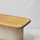 Soft Table — One-Off Sculptural Table in Reclaimed Oak and Wool by Zachte Z