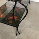 Vintage wrought iron coffee table with mirror and glass top