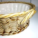 Sarreguemine ceramic cake dish imitating braided basket