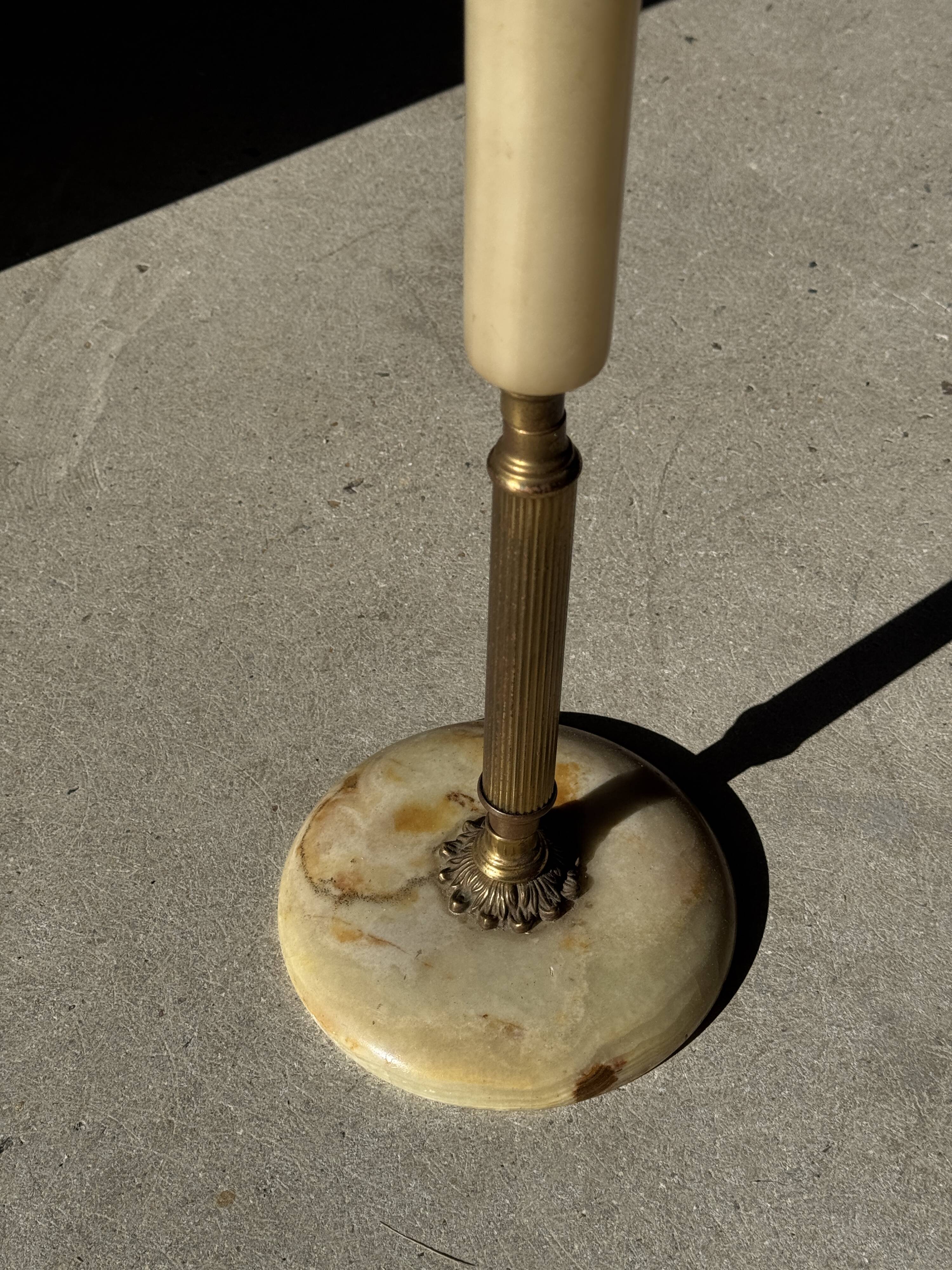 Marble and brass standing ashtray H74 D17