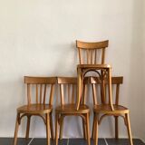 4 vintage Baumann beech chairs