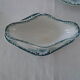 4 Pieces Saint Amand 3 flat plates - saucière décor blue green model Suzanne faience ancient
