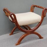 Massive walnut curule seat