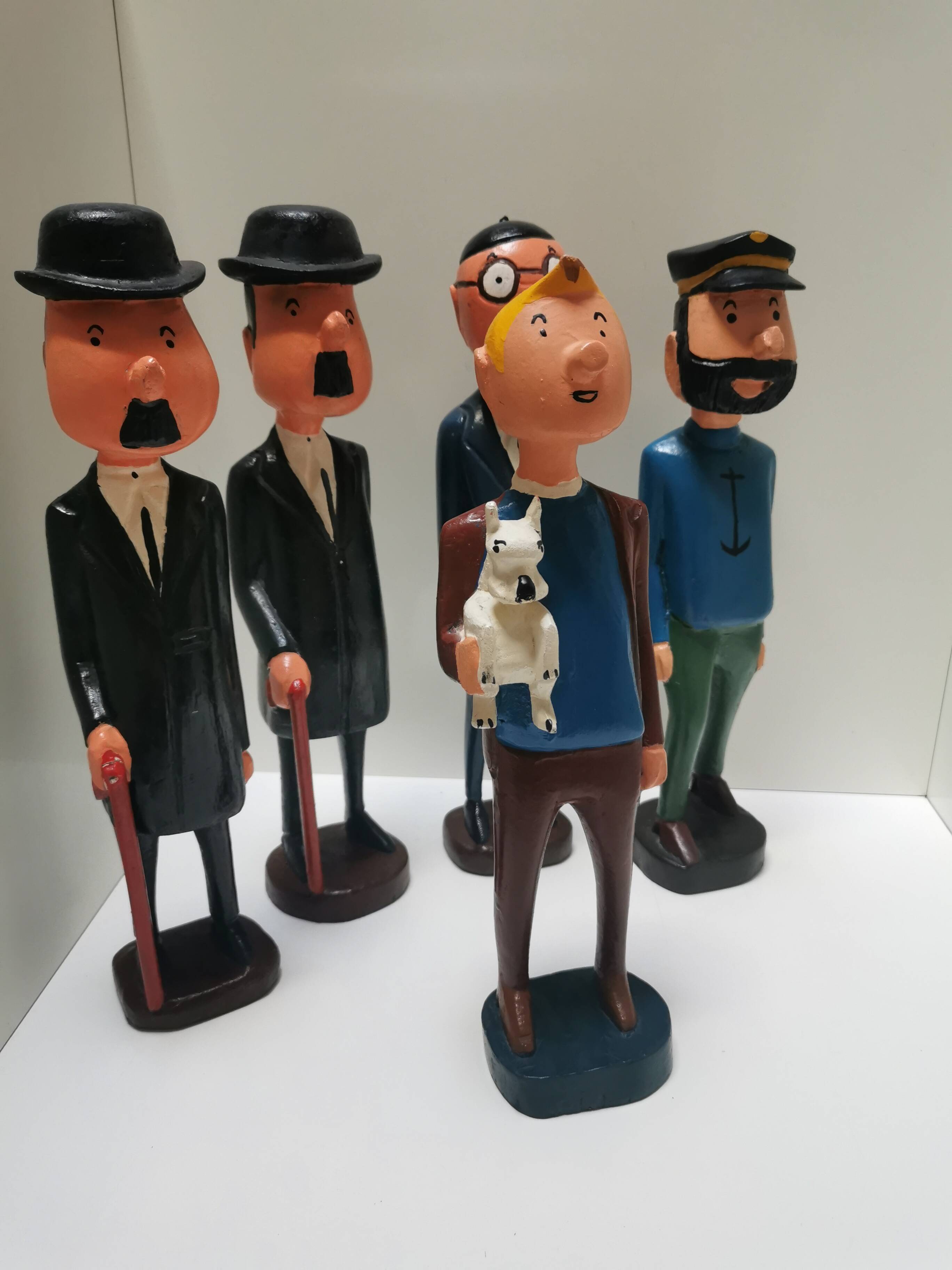 Tintin wooden characters