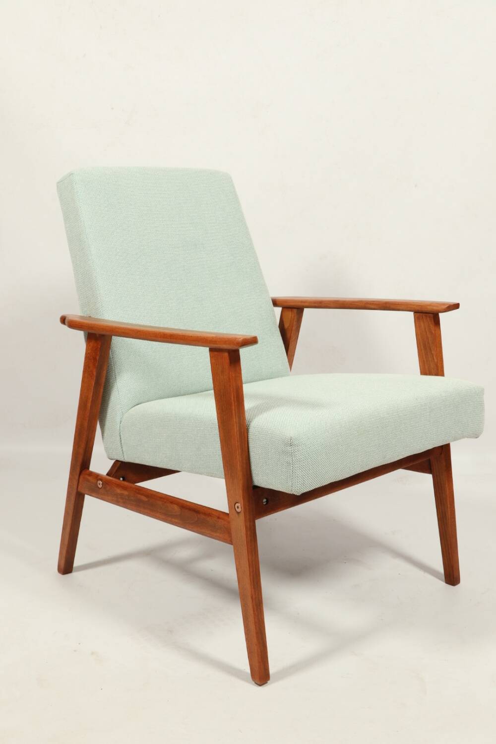 Vintage fauteuil rétro style blue bébé 1970 milieu de siècle modern design fauteuil de salon rénové